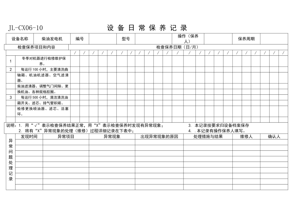 设备日常保养记录模板_第3页