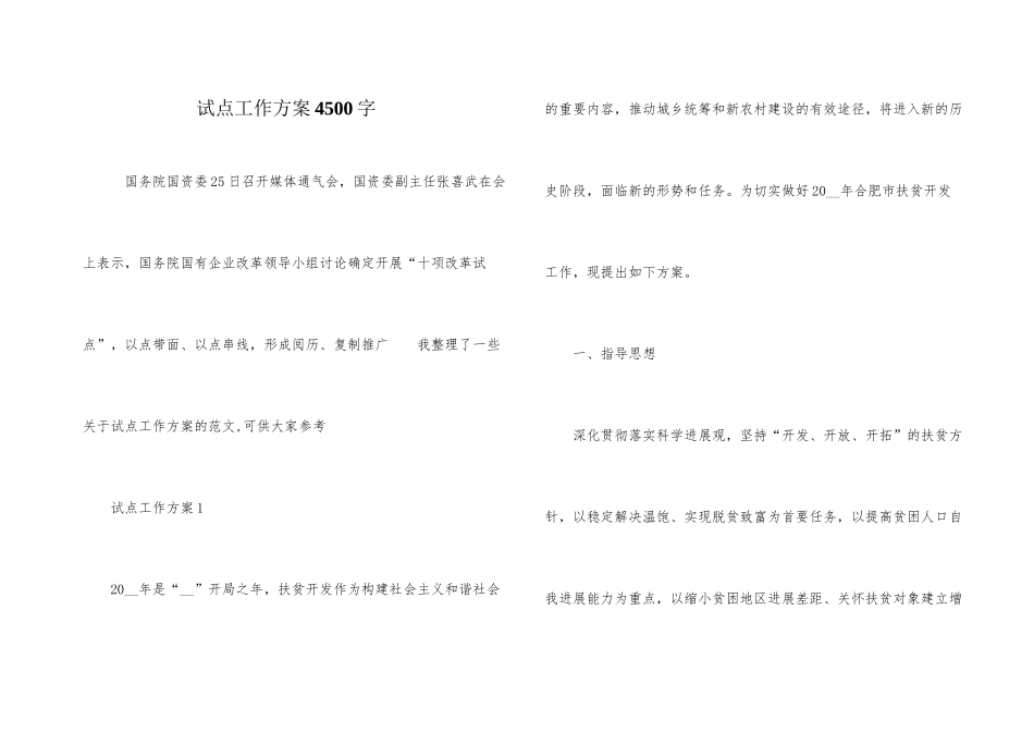 试点工作方案4500字_第1页