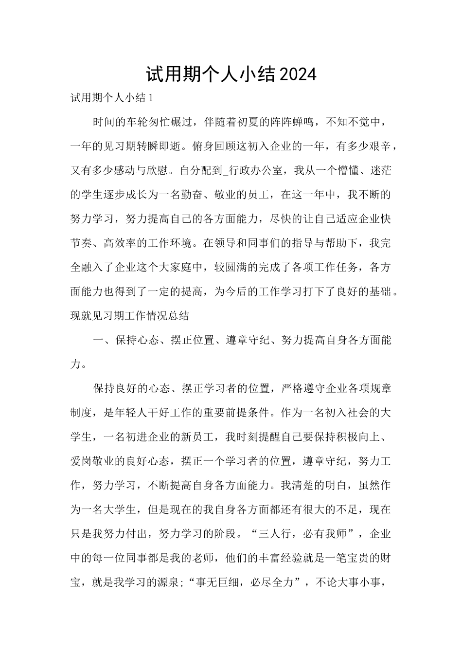 试用期个人小结2024_第1页