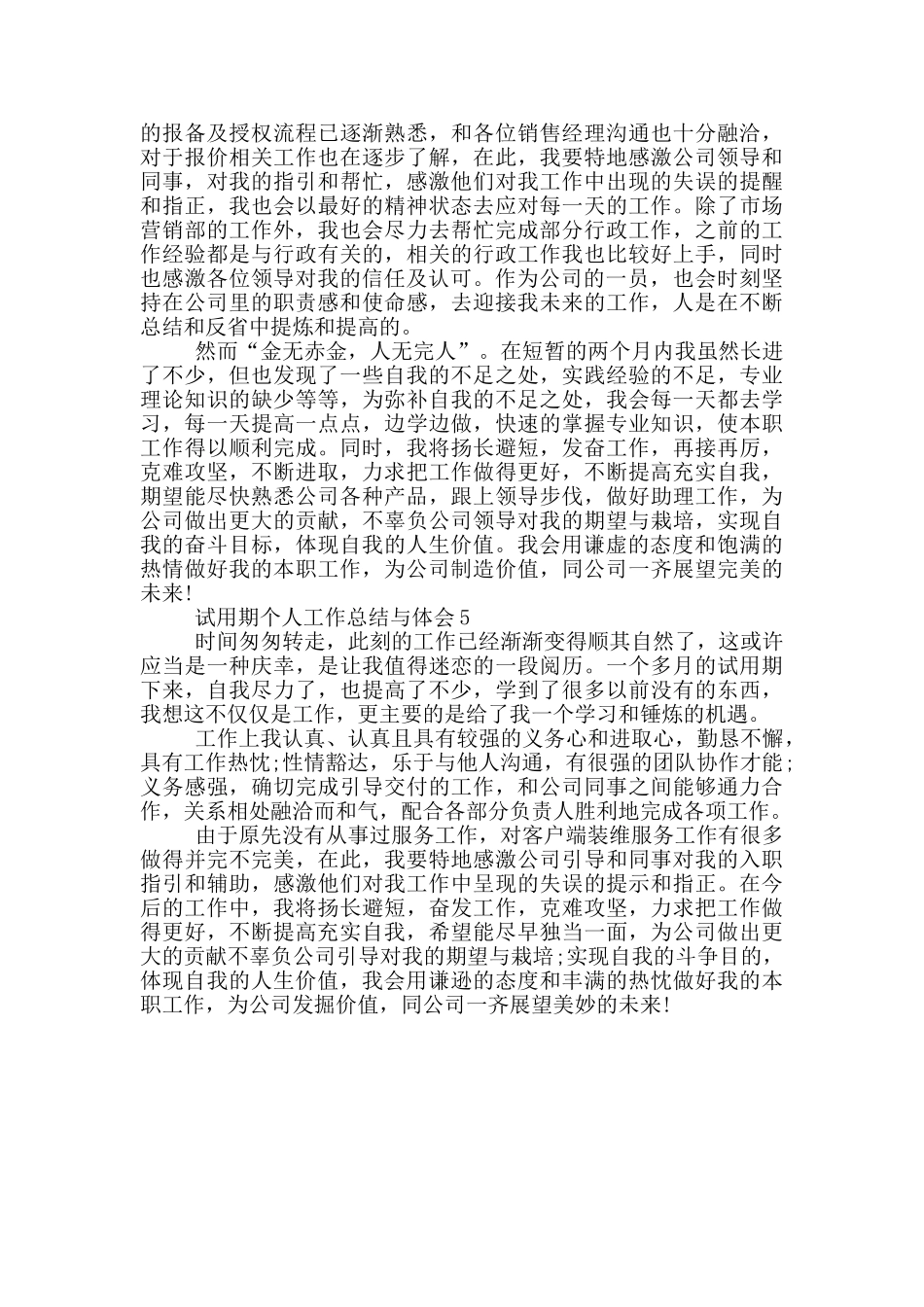 试用期个人工作总结与体会_第3页