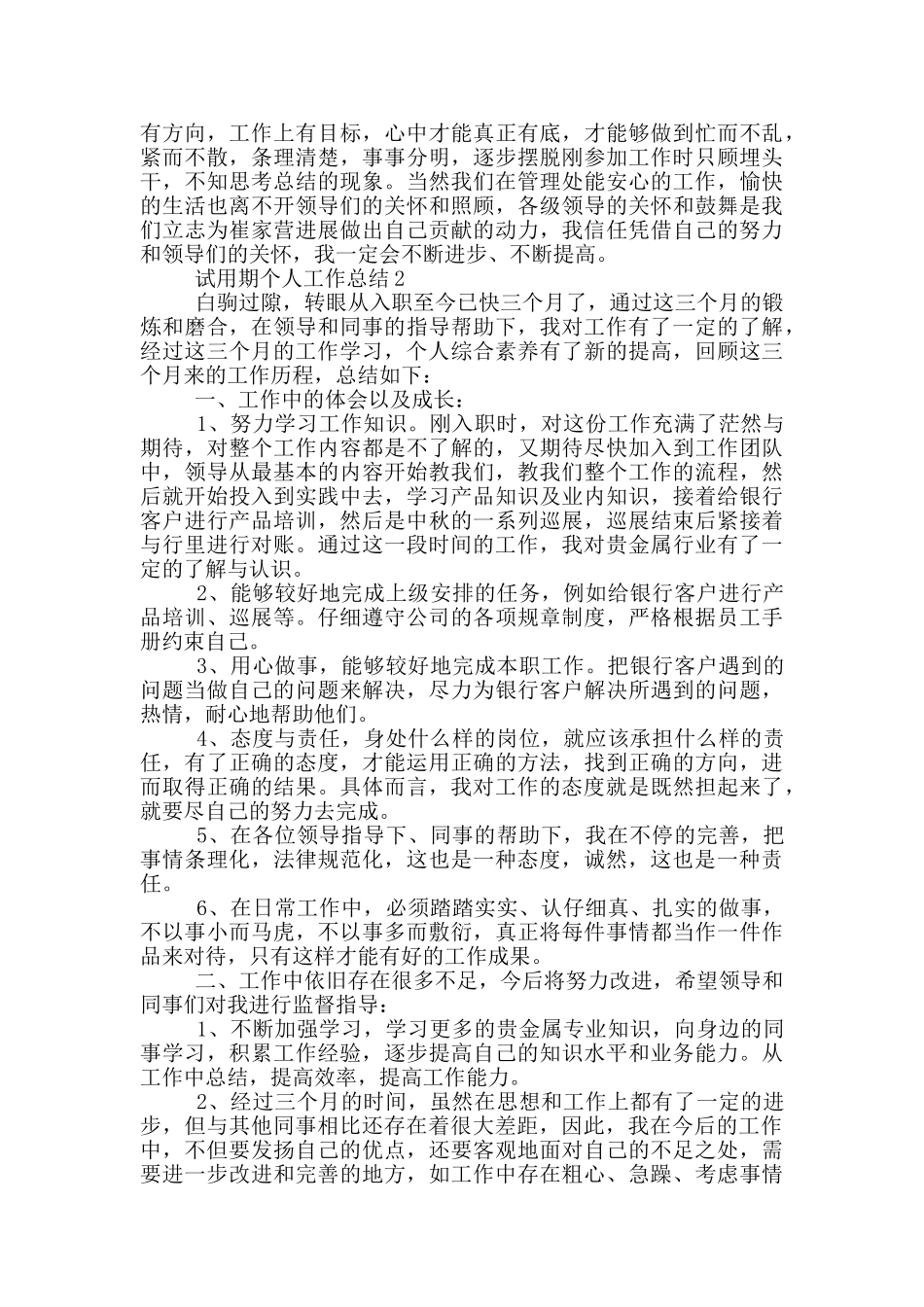 试用期个人工作总结范文大全_第2页
