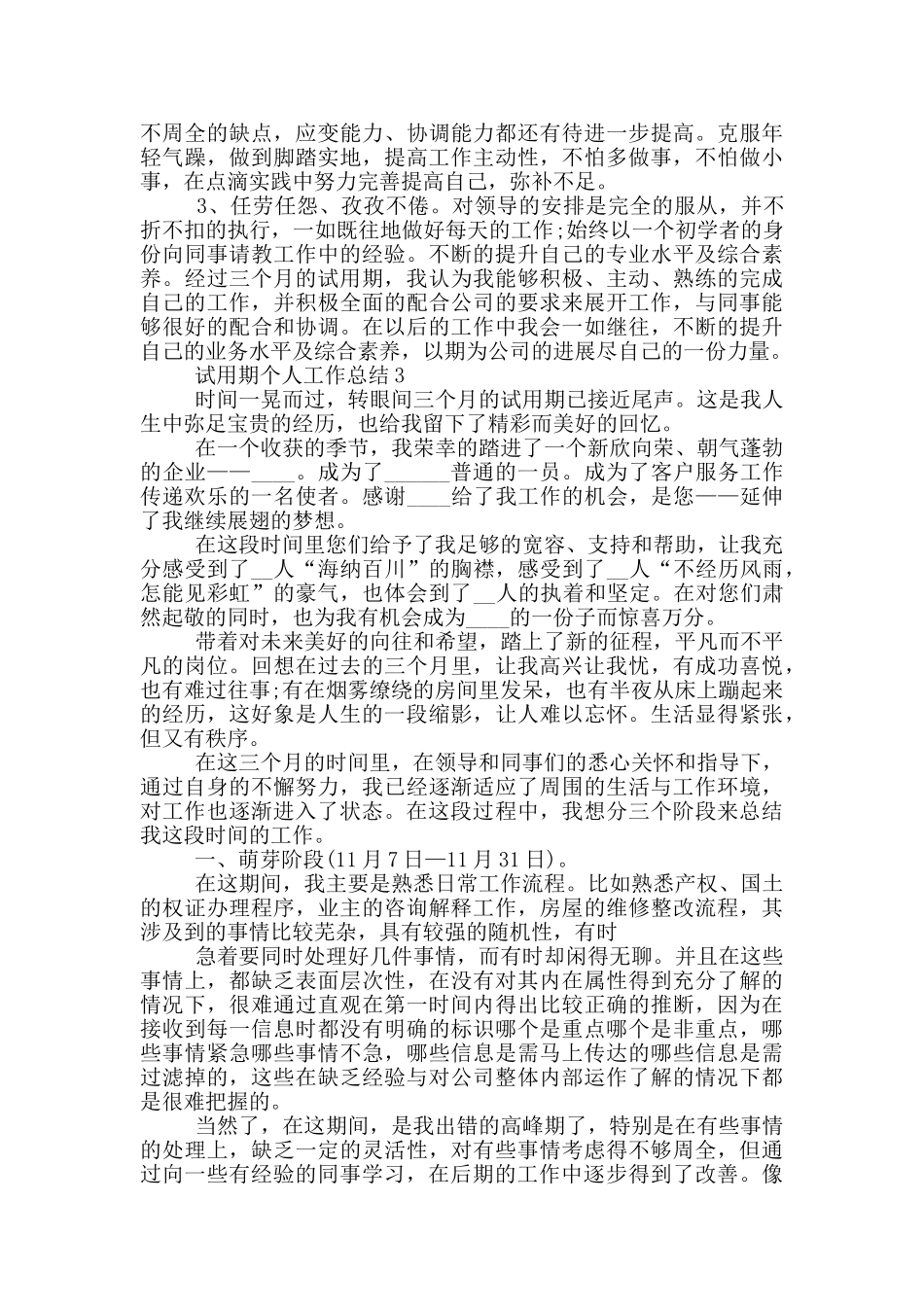 试用期个人工作总结范文大全_第3页