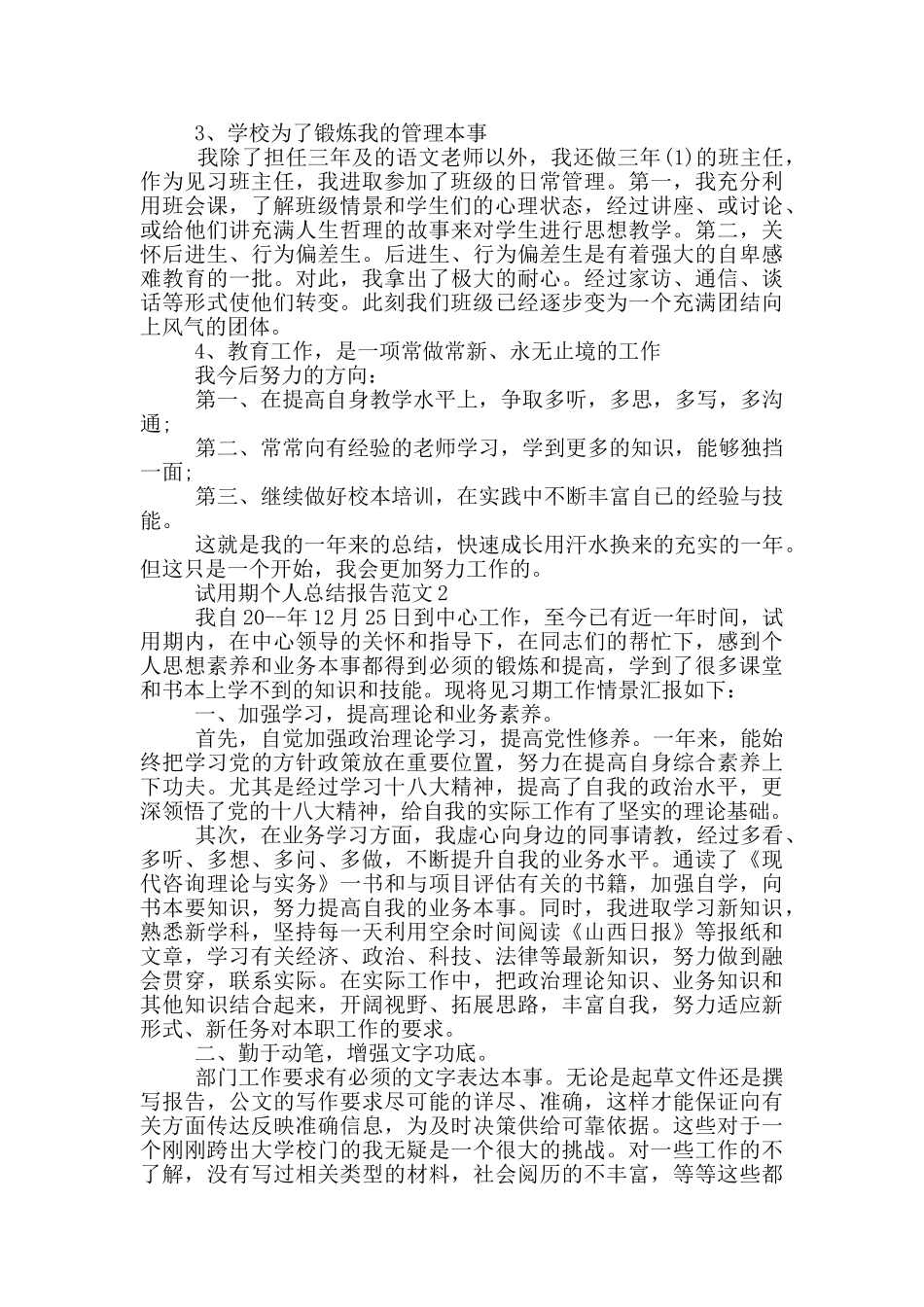 试用期个人总结报告范文_第2页