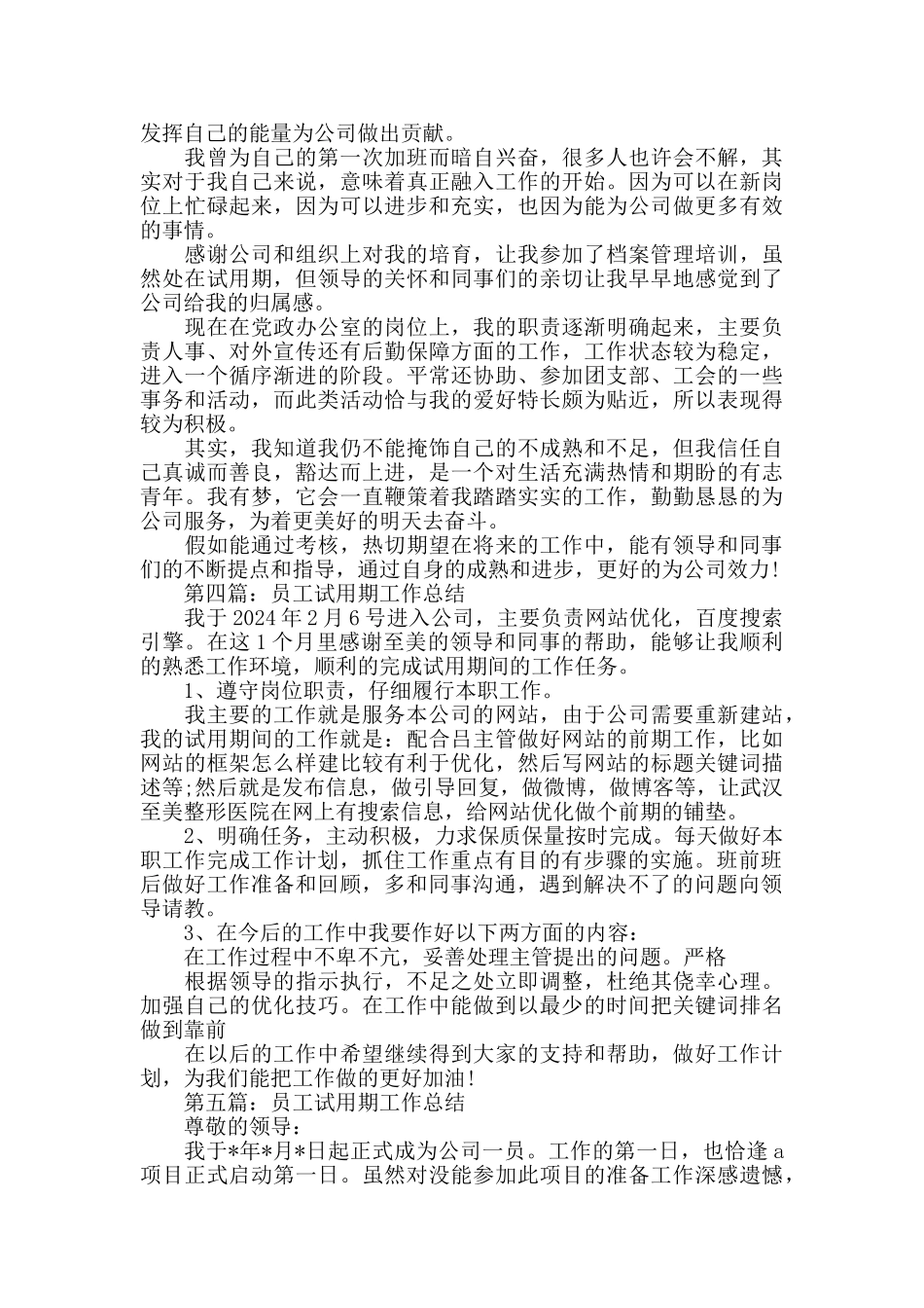 试用期员工个人工作总结_第3页