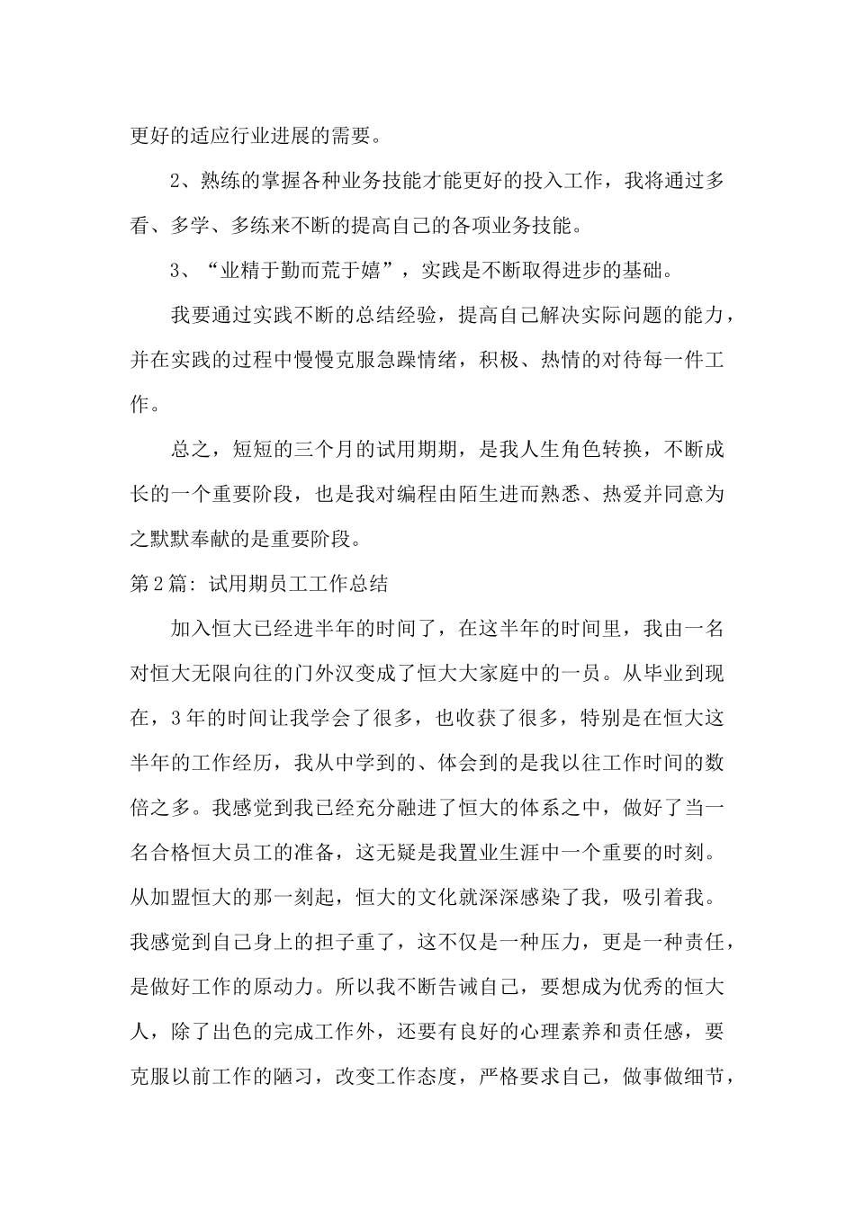 试用期员工工作总结范文_第3页