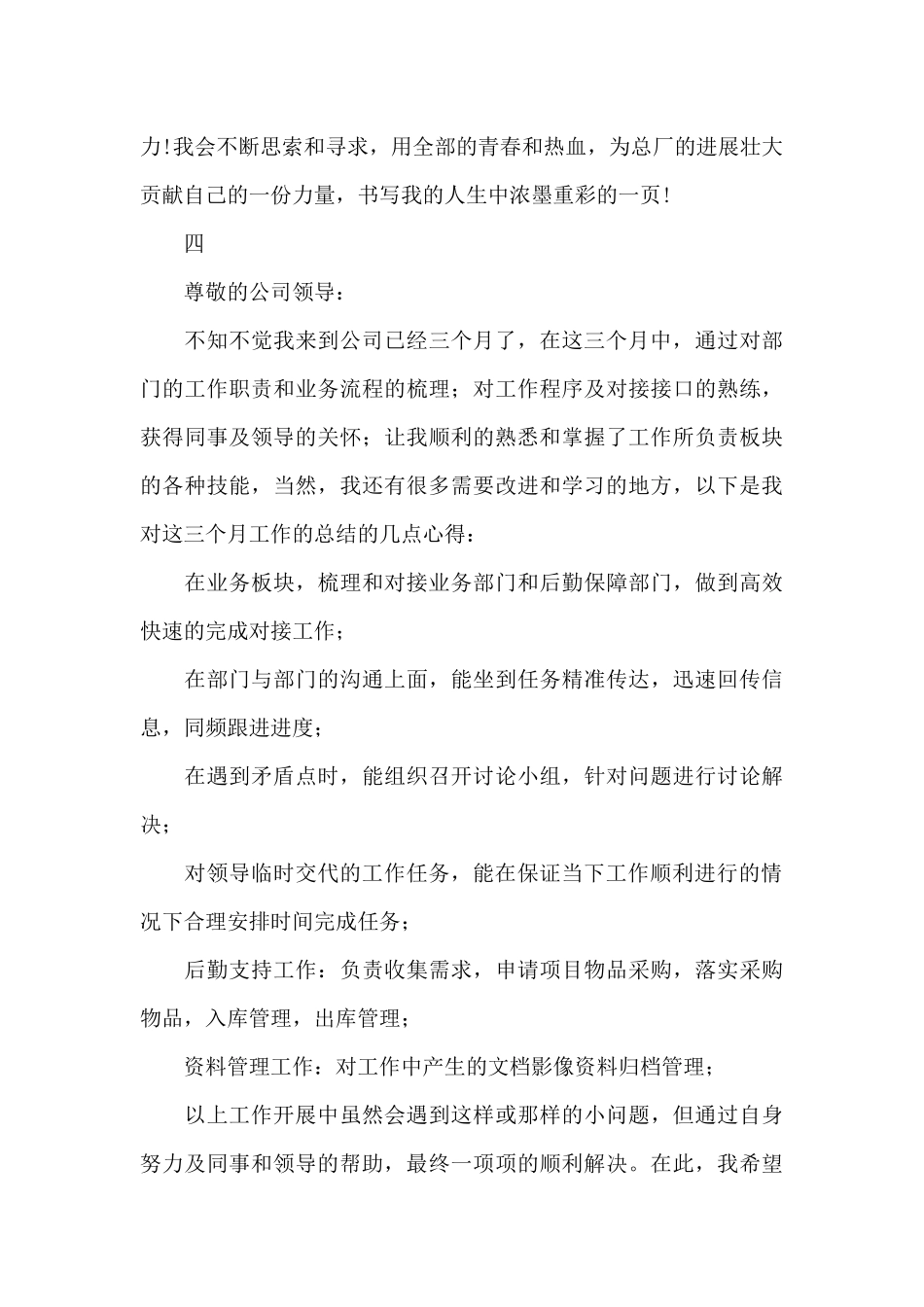 试用期工作总结及自我评价_第3页