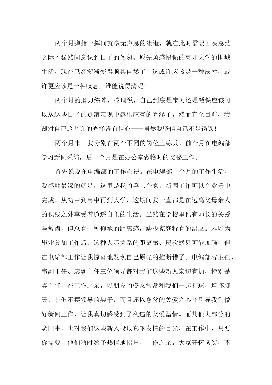 试用期工作总结最新范文5篇_第3页