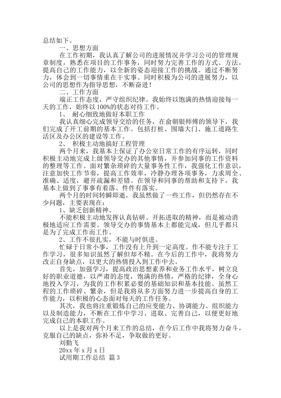 试用期工作总结模板汇编五篇_第2页