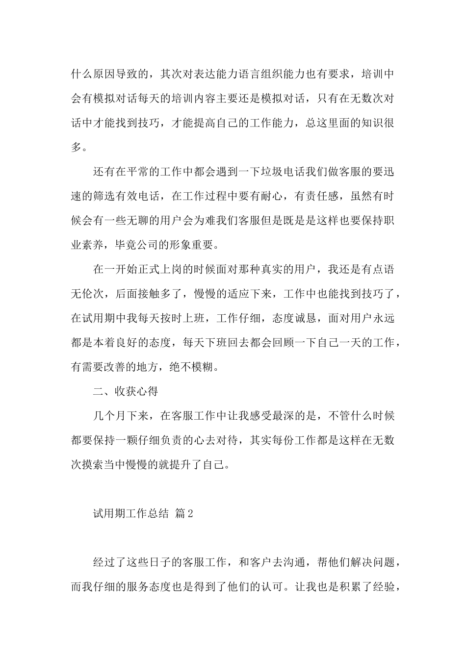 试用期工作总结范本集合10篇_第2页