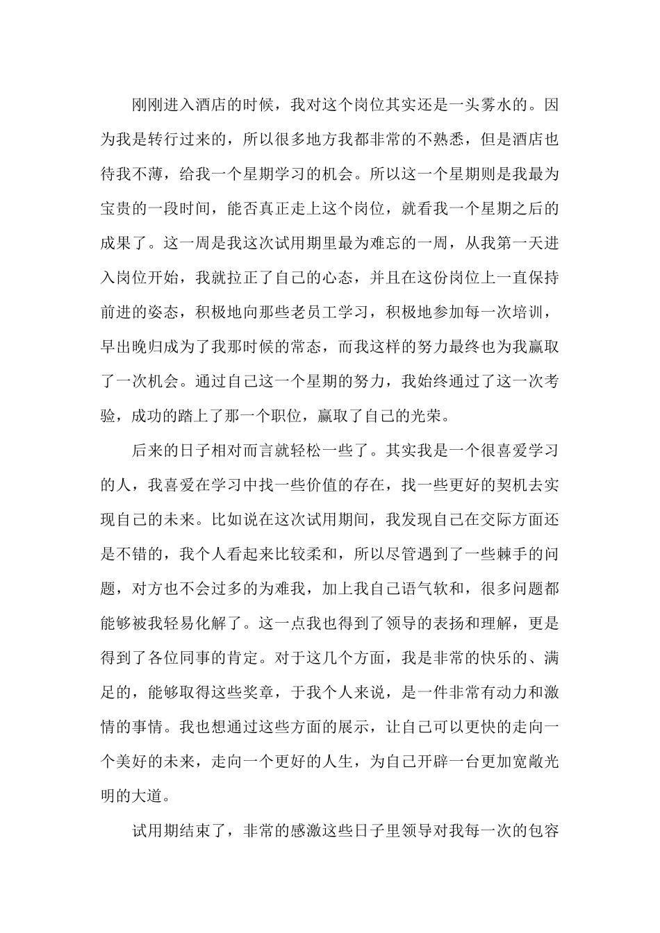 试用期总结及心得体会范文_第3页