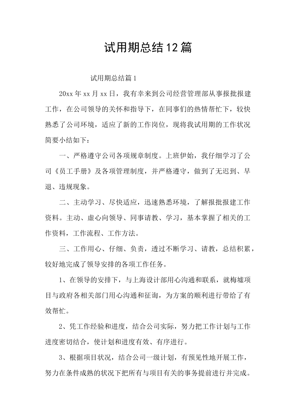 试用期总结12篇_第1页