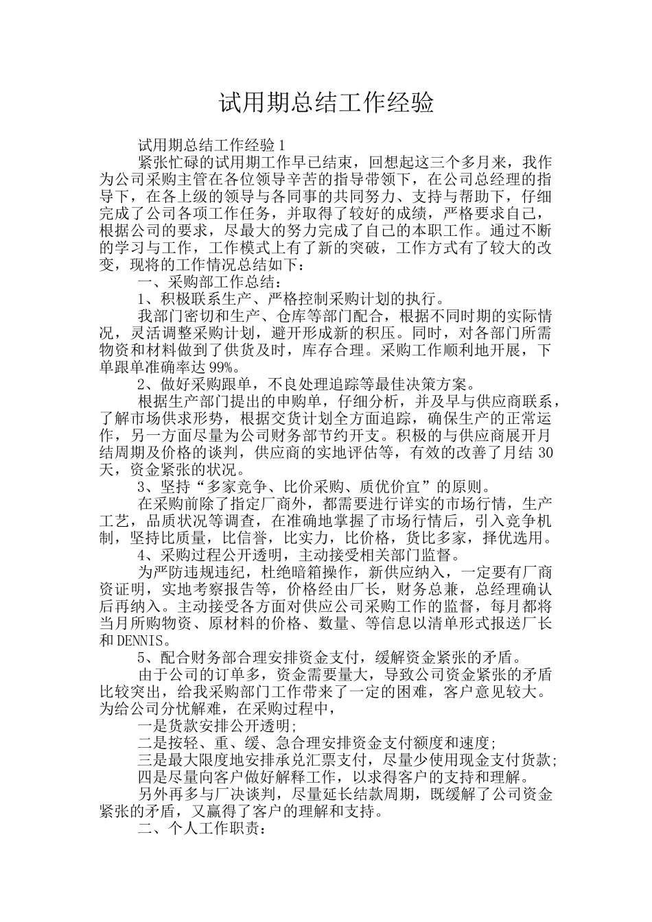 试用期总结工作经验_第1页