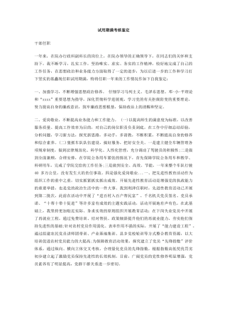 试用期满考核鉴定