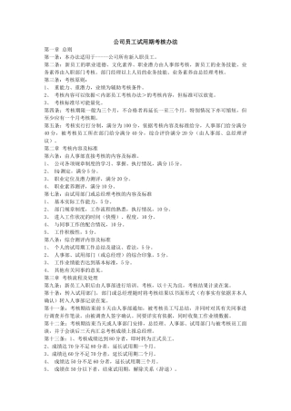 试用期考核办法