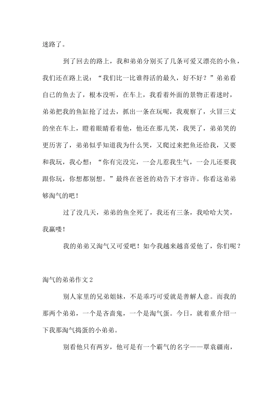 调皮的弟弟作文11篇_第2页