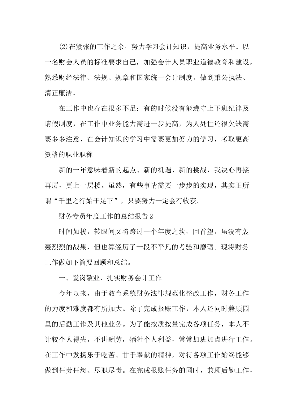 财务专员年度工作的总结报告5篇_第3页