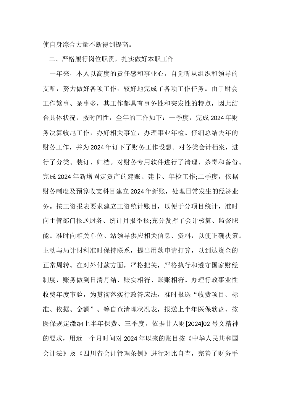 财务个人试用期工作总结_第2页