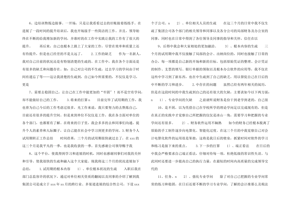 财务个人试用期转正工作总结-_第2页