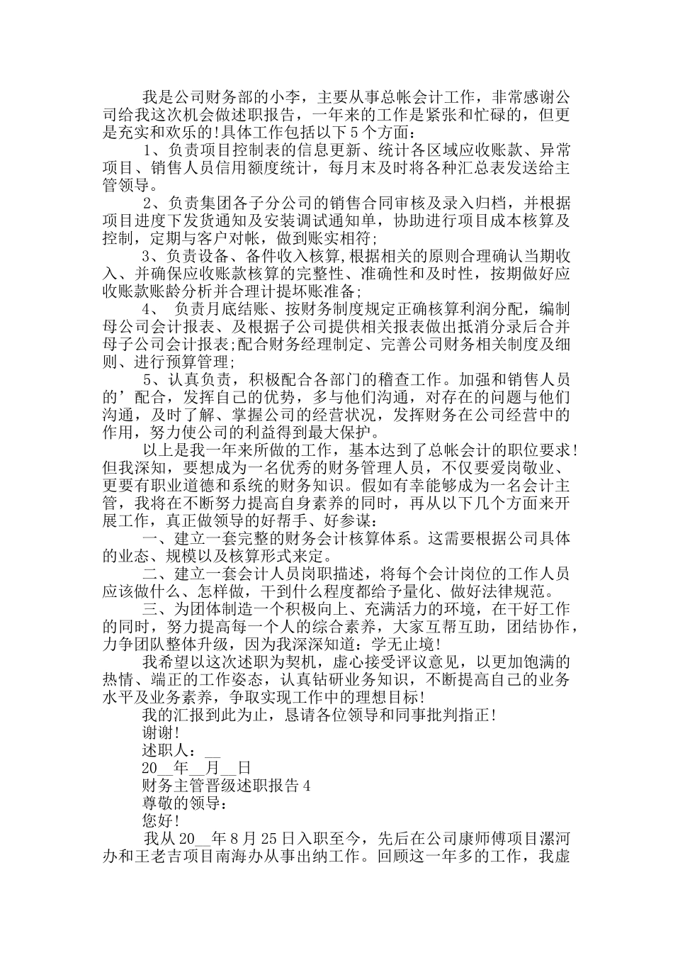 财务主管晋级工作述职报告_第3页