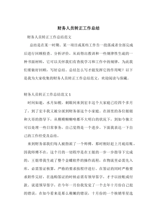 财务人员转正工作总结-1