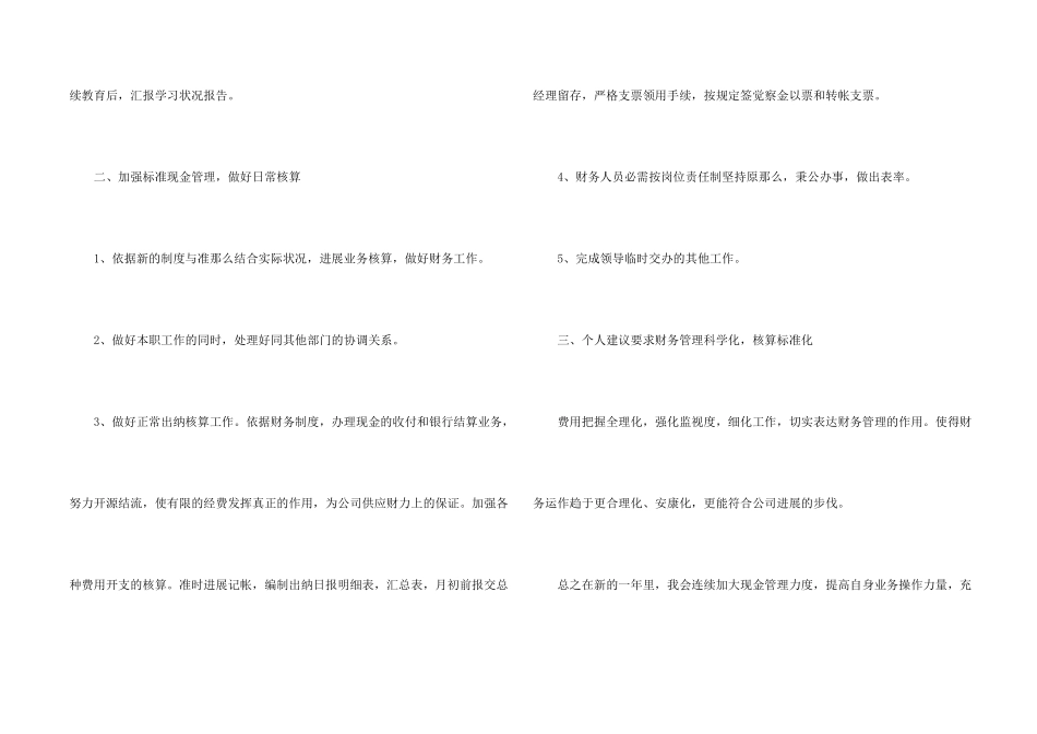财务出纳人员工作计划12篇_第2页