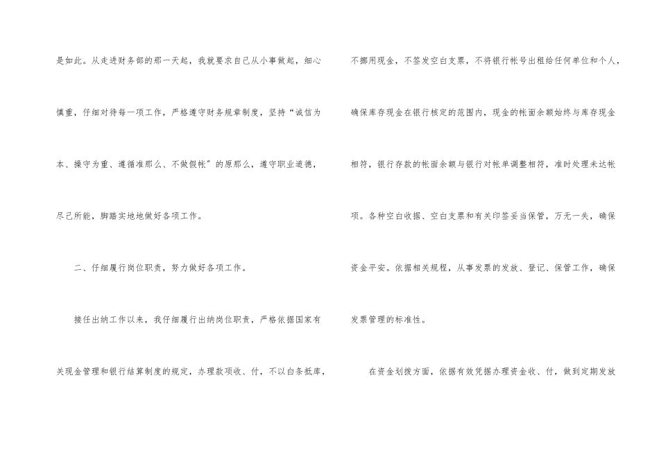 财务出纳个人的年度工作总结（5篇）_第2页