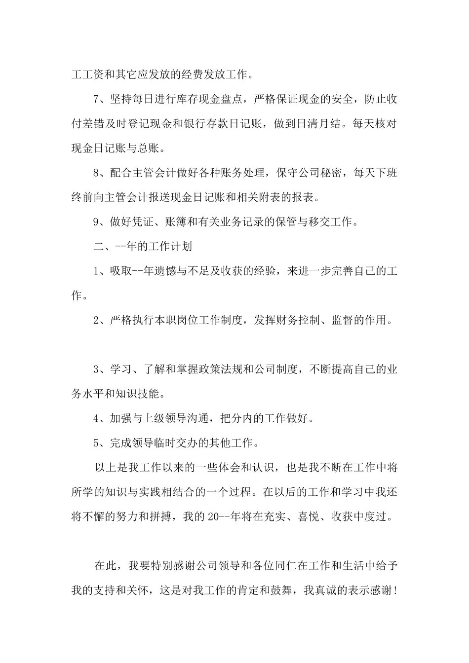 财务出纳年终工作总结5篇_第2页