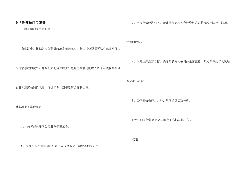 财务副部长岗位职责_第1页