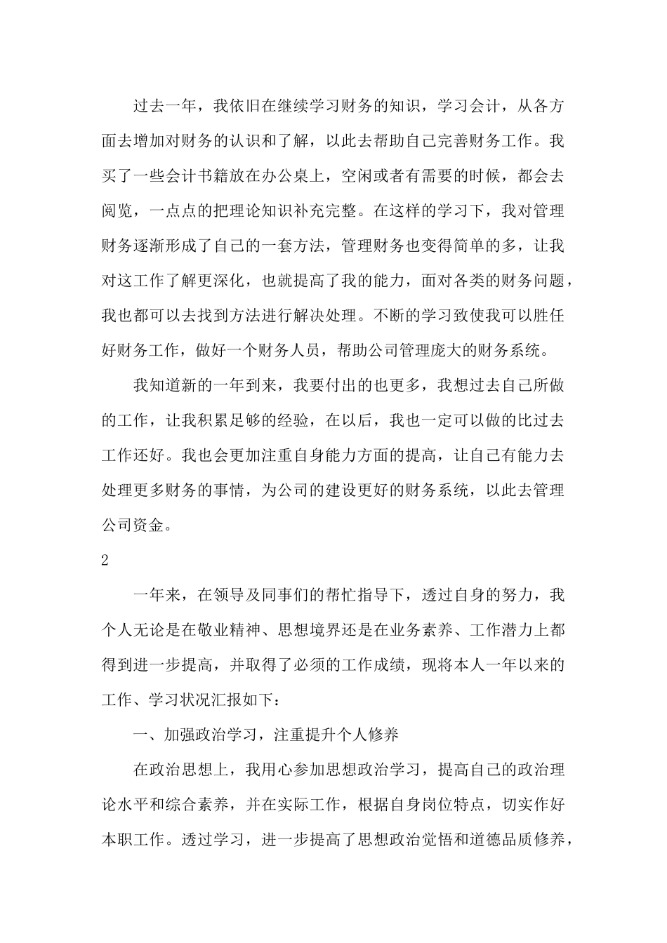 财务年度工作总结实用_第2页