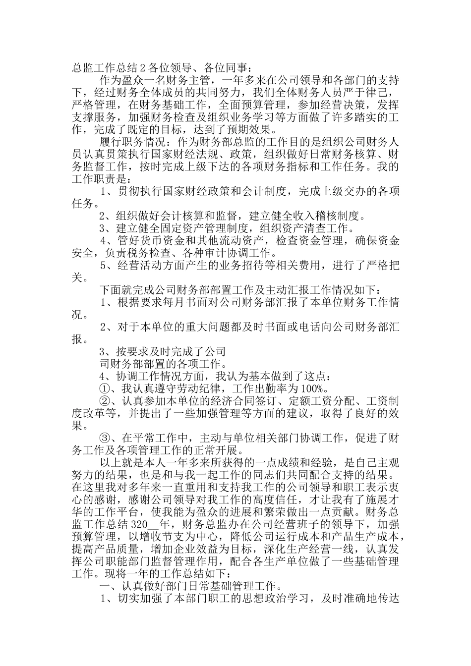 财务总监个人工作总结五篇_第2页