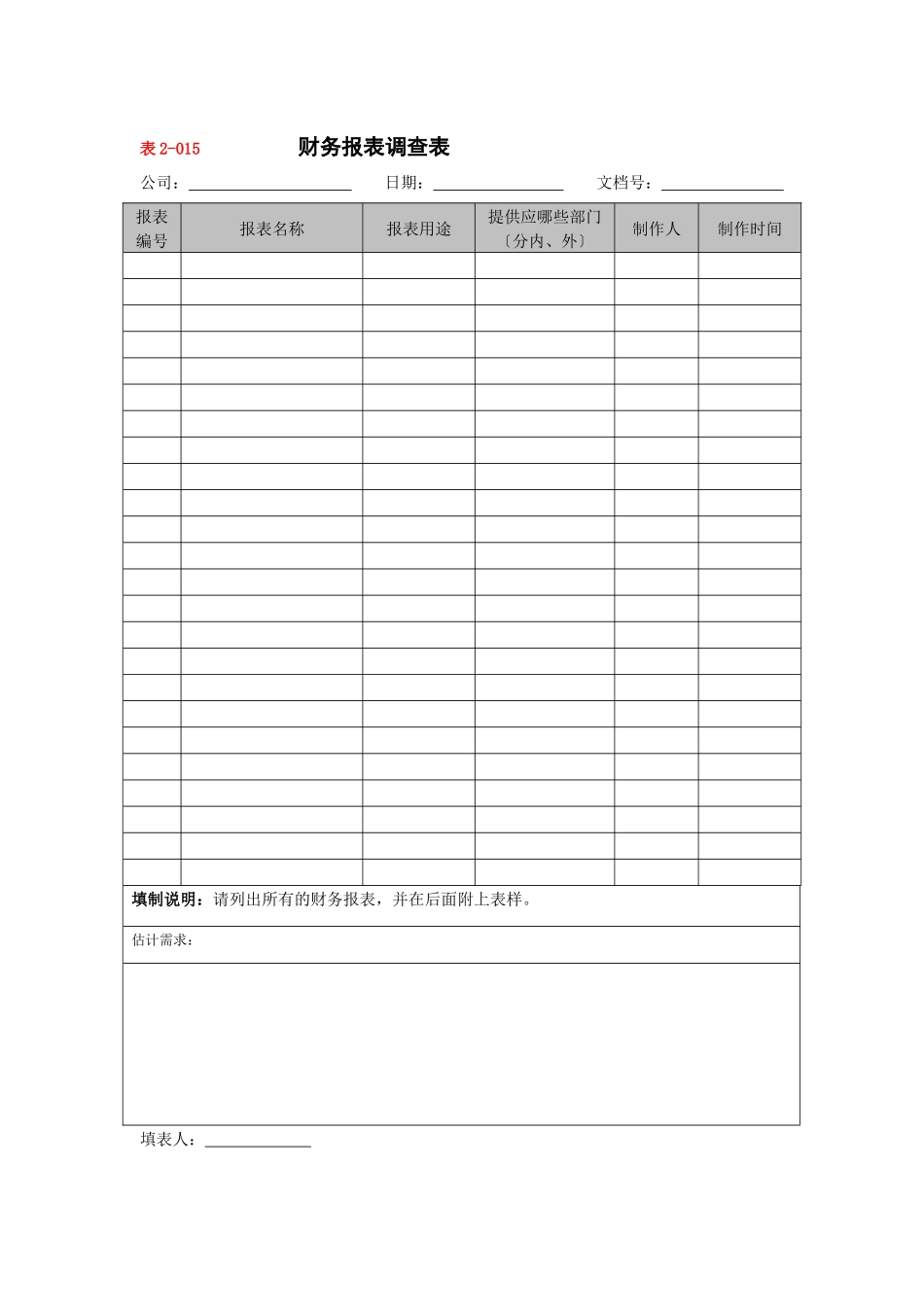 财务报表调查表_第1页