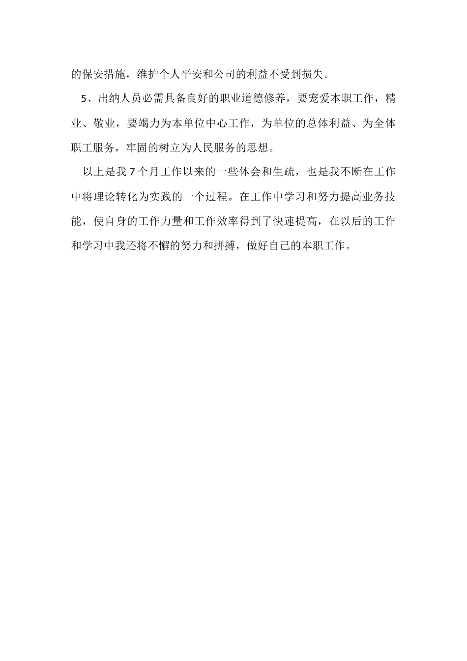 财务科出纳个人工作总结_第3页