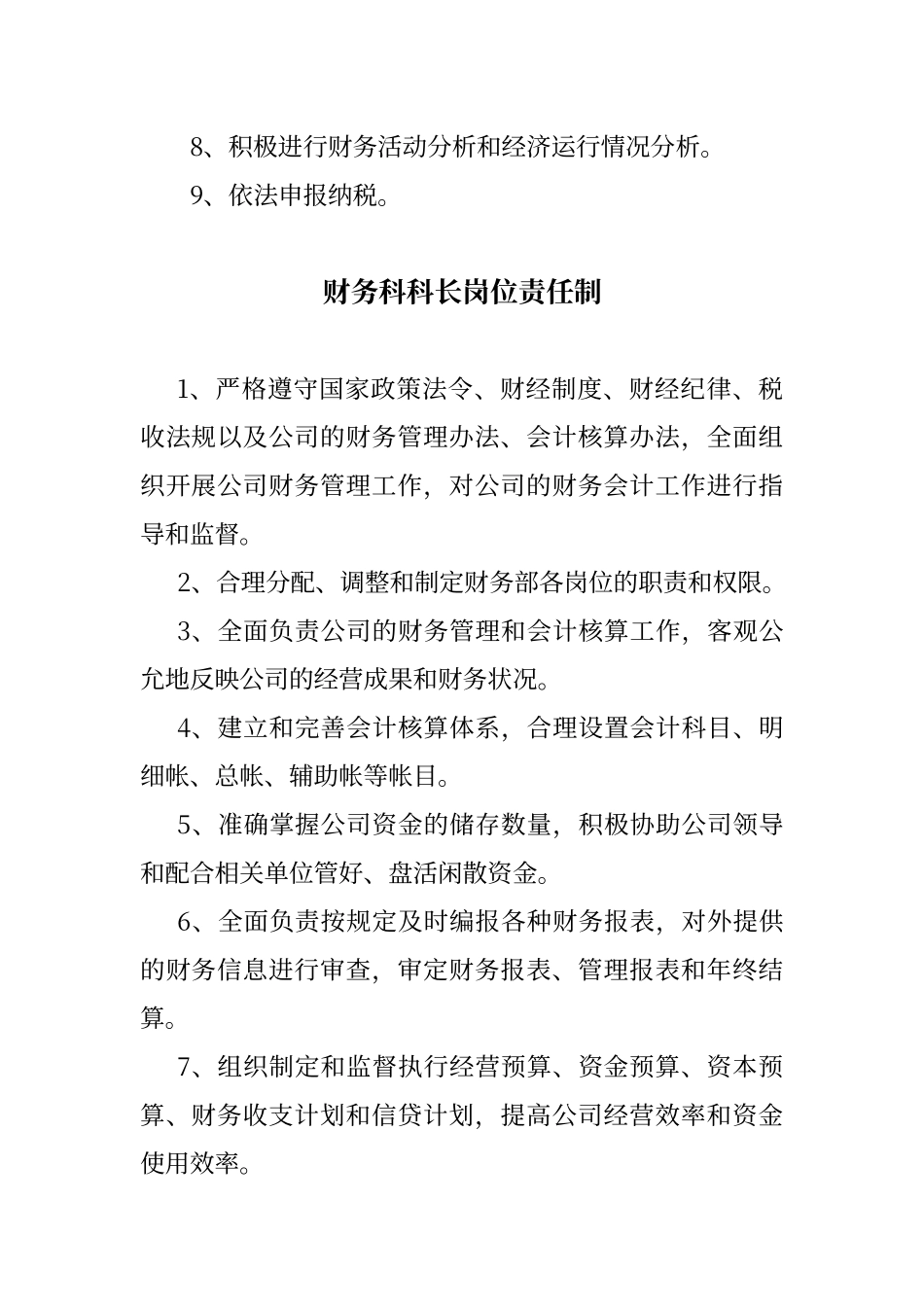财务科各岗位工作职责_第2页