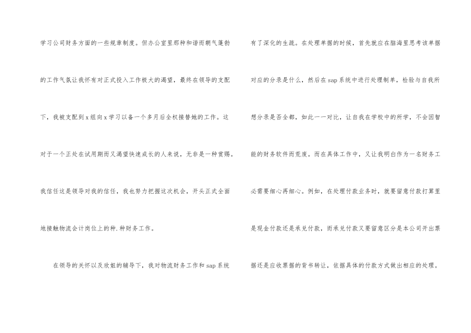 财务试用期转正个人工作总结_第2页