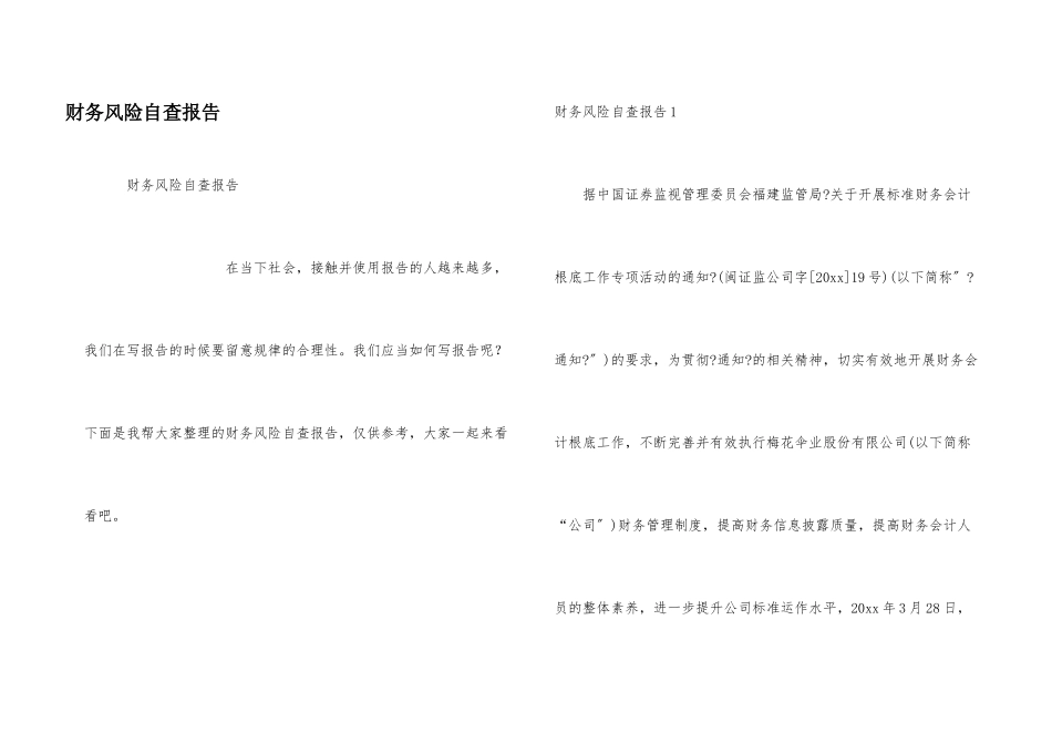 财务风险自查报告_第1页