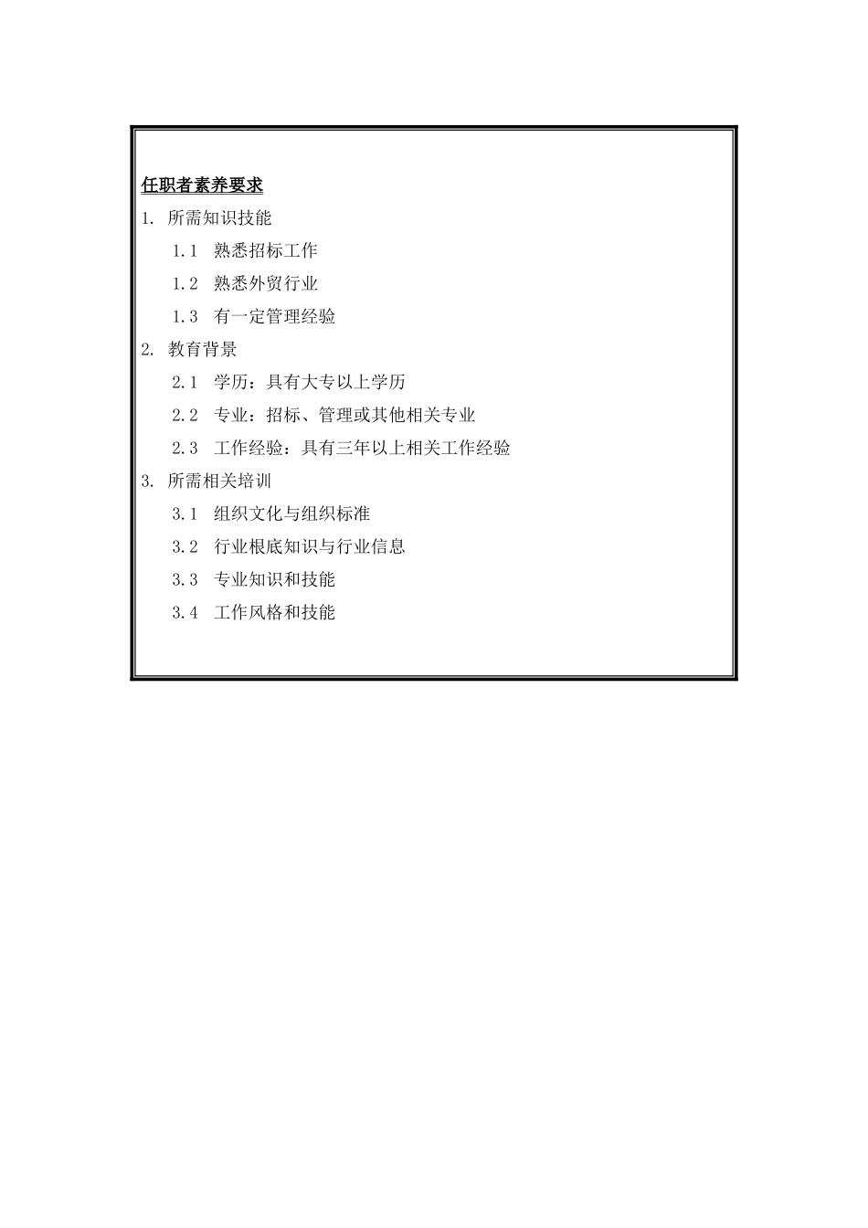 货源招标中心招标员岗位说明书_第3页