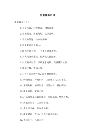 质量体系口号