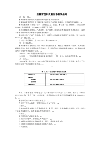 质量管理和质量体系要素指南