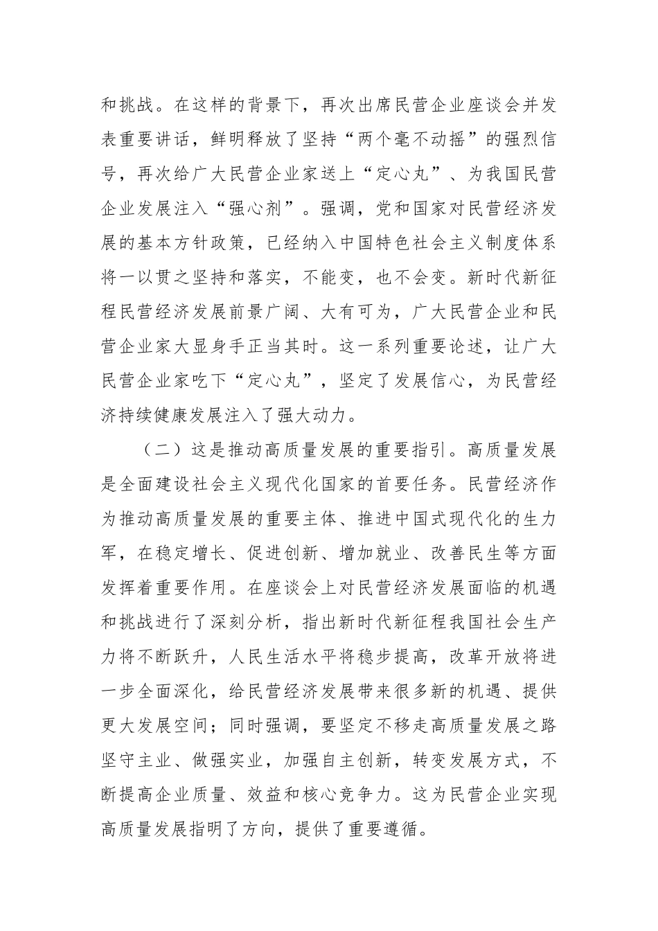 学习贯彻民营企业座谈会精神心得体会_第2页