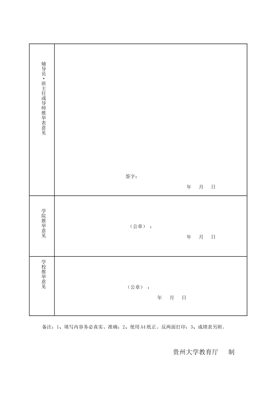 贵州大学推荐表_第2页