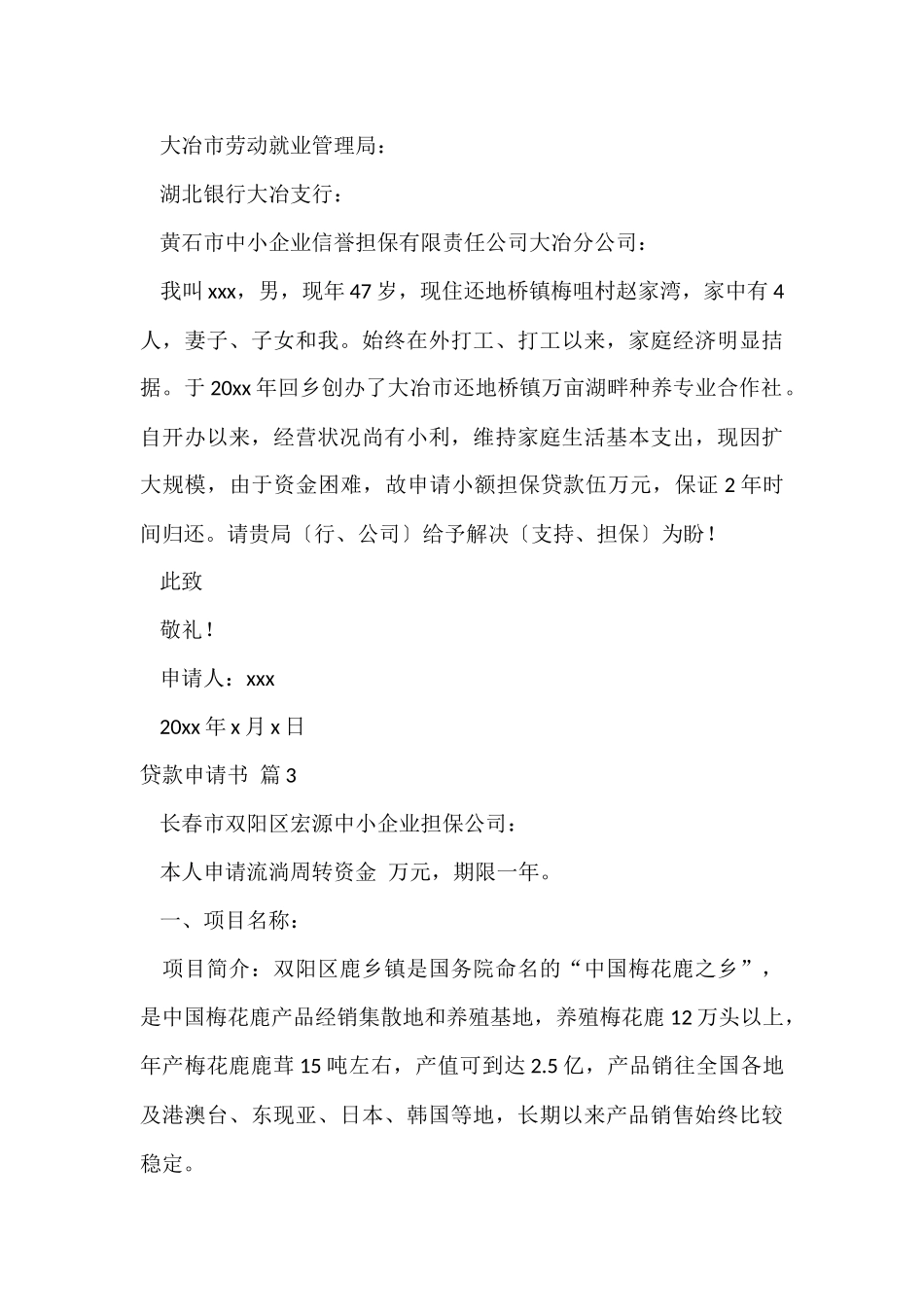 贷款申请书模板汇总6篇_第3页