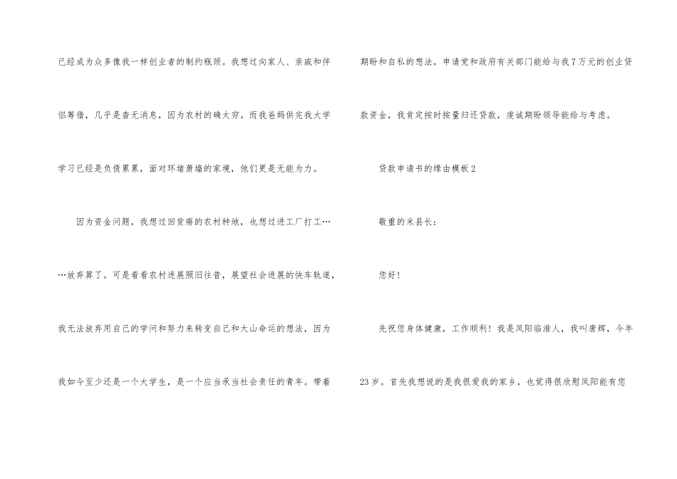 贷款申请书的原因模板_第2页