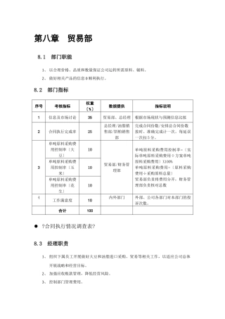 贸易部职能介绍和绩效标准