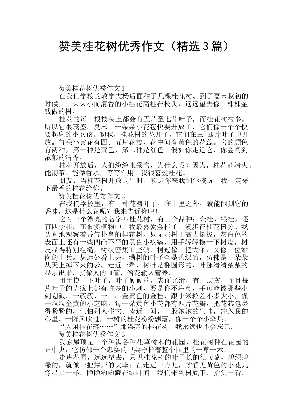 赞美桂花树优秀作文_第1页