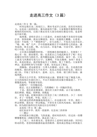 走进高三作文