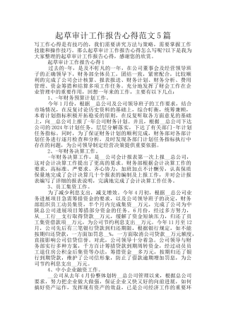 起草审计工作报告心得范文5篇