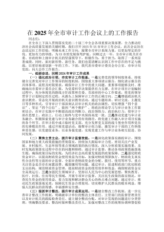 在2025年全市审计工作会议上的工作报告