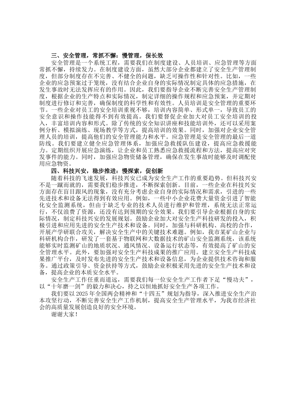 在全市2025年安全生产工作会议上的发言_第2页