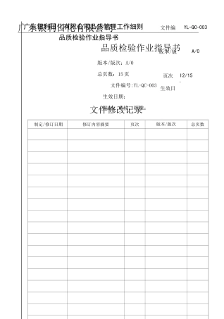 品质检验作业指导书