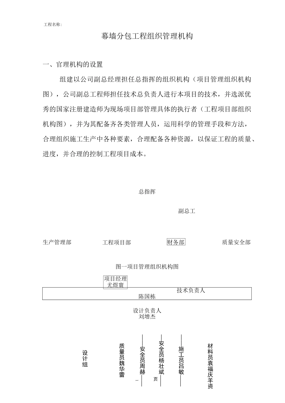 幕墙工程组织管理机构_第1页